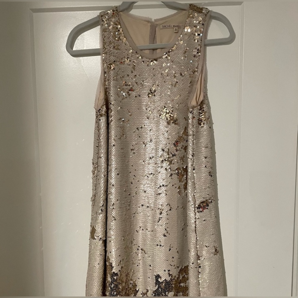 RACHEL ROY GOLD SEQUIN SWING DRESS   NWT - Picture 3 of 9